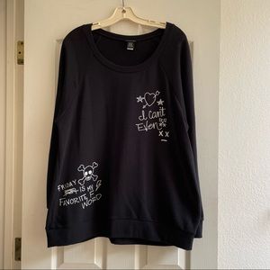 Torrid Black I Can’t Even Crewneck Sweatshirt Size 1